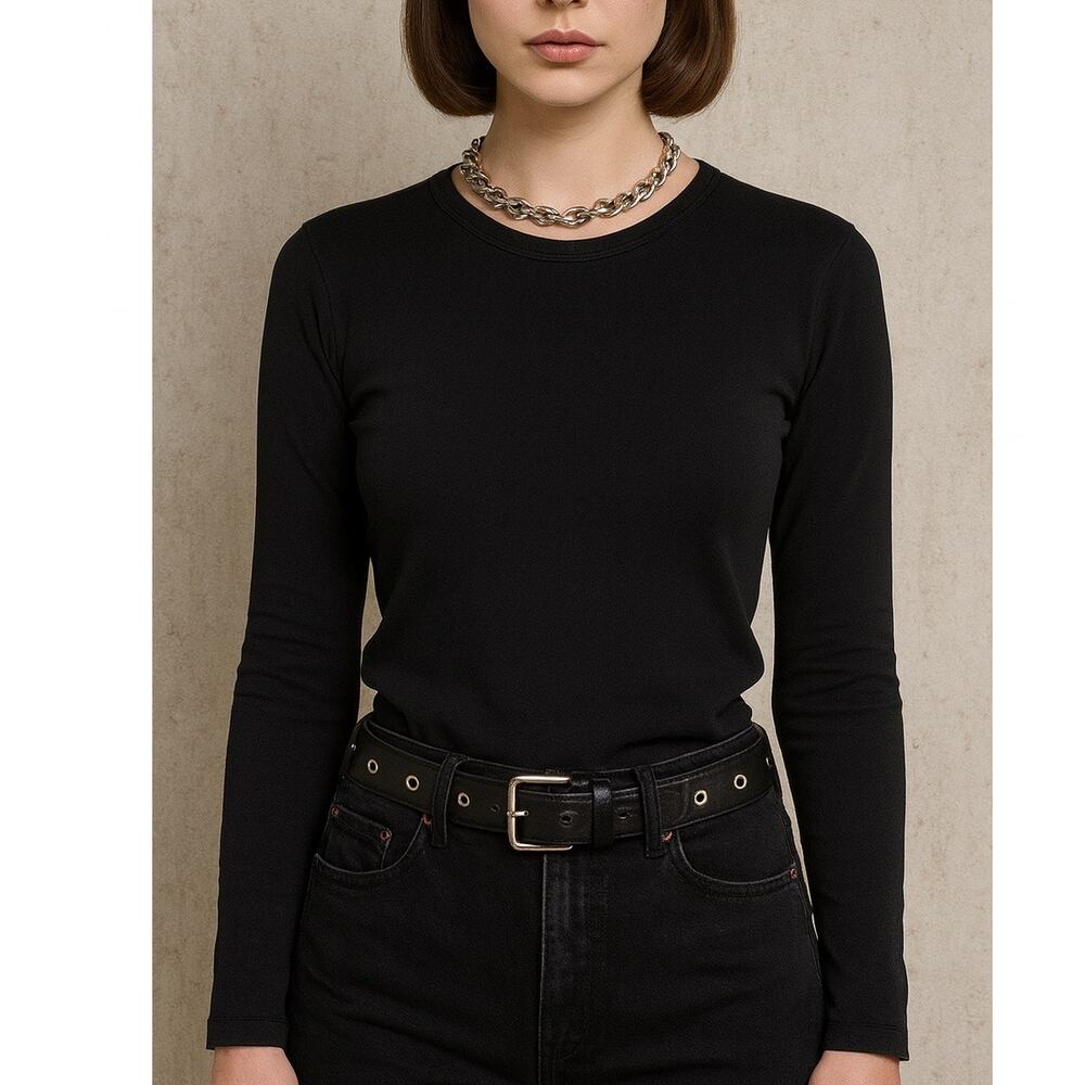 Gaultier Jeans Vintage 90s Long Sleeve Tee Black